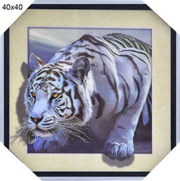 Цена за 1 шт. Картина 5D 40х40 025 Белый тигр / KS1912-1 / - Галеонтрейд фото 3