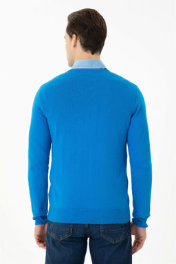 U. S. Polo Assn / Мужской кобальтово-синий базовый свитер - U.s. polo assn фото 13