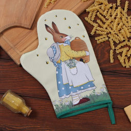 Варежка-прихватка Доляна Пчелы 20х28 см, 35% хл, 65% пэ, ватин 250 г/м2