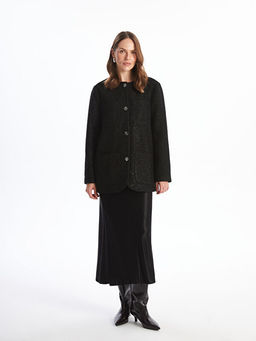 Desenli Uzun Kollu Kad?n T?vit Blazer Ceket