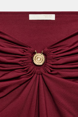 FALDA MIDI POLIAMIDA FORNITURA / Burgundy - Zara фото 3