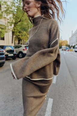 KNIT JUMPER WITH CONTRAST TRIMS - Zara фото 11