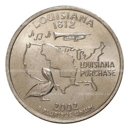 Монета 25 центов 2002 года D Штаты и территории - Луизиана