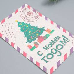 Цена за 2 шт. Открытка для выращивания «Арт Узор. Вырасти сам. С Новым годом!» с семенами, 10×15 см