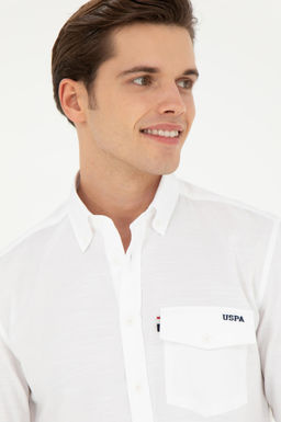 Мужская белая рубашка с длинным рукавом - U.s. polo assn фото 9