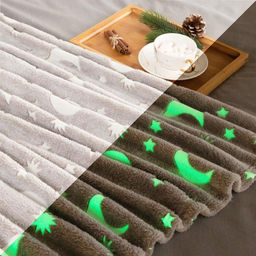 Плед светящийся в темноте Этель Луна 150*200 см,100% п/э, корал-флис, 220 гр/м2