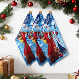 Набор новогодних полотенец Доляна Волшебного Нового года 35х60см-3штуки,100% хлопок, вафельное полотно