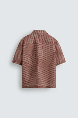 CAMISA RELAXED FIT ESTAMPADO GEOM?TRICO / Teja