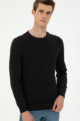 Erkek Slim Fit Bisiklet Yaka Siyah Kazak - U.s. polo assn фото 3