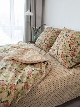 Комплект постельного белья 1,5-спальный зелёный бязь