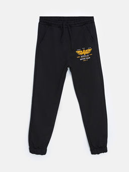 Beli Lastikli Bask?l? Erkek ?ocuk Jogger E?ofman Alt?
