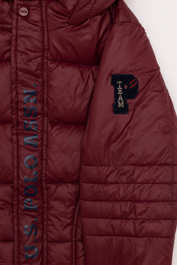 U. S. Polo Assn Бордовое пальто с капюшоном для мальчика - U.s. polo assn фото 8