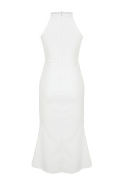 TRENDYOLMILLA Siyah Astarl? Volanl? Dokuma S?k Abiye Elbise TPRAW19BB0144 фото 15