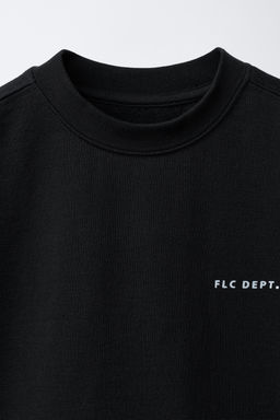 SUDADERA MANGA CORTA TEXTO RELIEVE / Negro - Zara фото 3