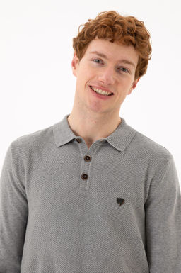 Мужской серый меланжевый свитер Неожиданная скидка в корзине - U.s. polo assn фото 2