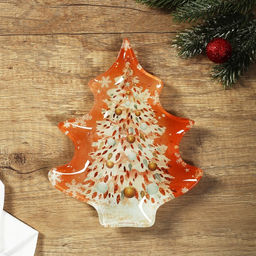 Тарелка в форме ёлки Нежного Нового года, 16.5х19.5 см - Дорого внимание фото 2