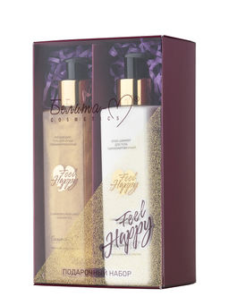 Белита-М Feel Happy Подарочный набор (парфюм.крем-шиммер д/тела 190г,мерцающий гель д/душа 200мл)