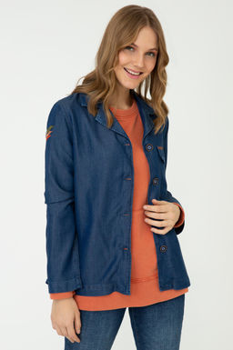 Женская темно-синяя джинсовая рубашка - U.s. polo assn фото 10