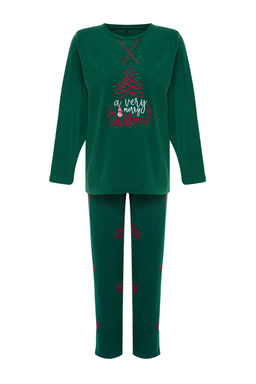 Yesil Y?lbas? Temal? Polar K?sl?k Orme Pijama Tak?m? THMAW24PT00265 - Trendyolmilla фото 6