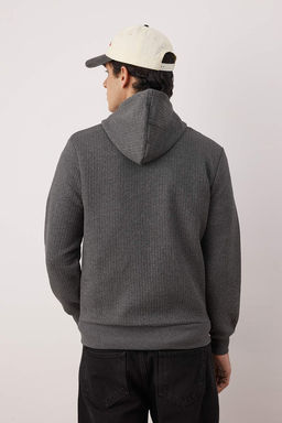 Siyah Regular/Normal Kesim Dokulu Kapusonlu Sweatshirt TMNAW26SW00061 - Trendyolmilla фото 11