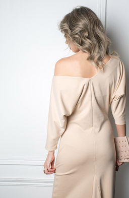 Эффектное платье сливочный - Donna saggia фото 3