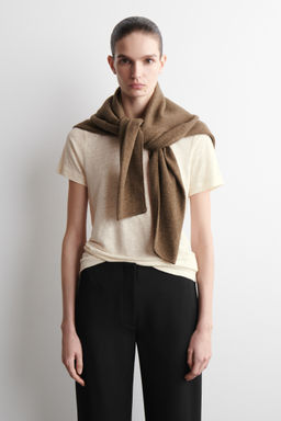 CAMISETA DE LINO CON CUELLO REDONDO - H&m фото 4