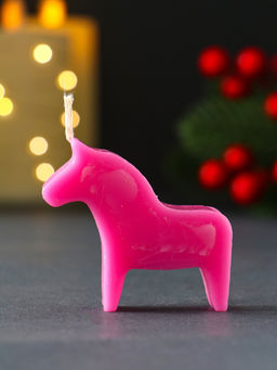 Цена за 2 шт. Декоративная свеча новогодняя «Лошадка мини», 55×50 мм, розовый