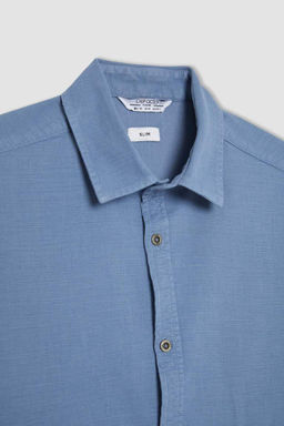 Рубашка Slim Fit из хлопка с длинными рукавами - Defacto фото 8