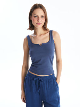 U Yaka D?z Crop Kad?n Atlet