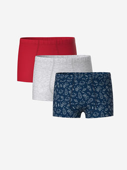 Bask?l? Erkek ?ocuk Boxer 3l?