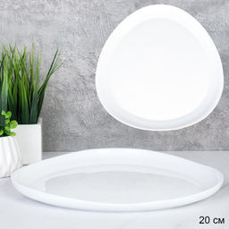 Тарелка 200 мм Треугольная белая / LXXP80 (WHITE) /уп 6/48/