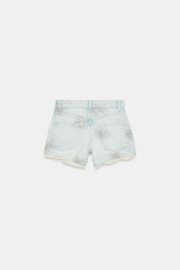 SHORTS DENIM TIRO ALTO ROTOS BRILLOS / Azul claro - Zara фото 7