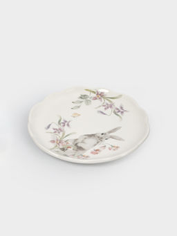Тарелка закусочная, 20 см, керамика, белая, Кролик с цветами, Flower Rabbit - Anna lafarg фото 2