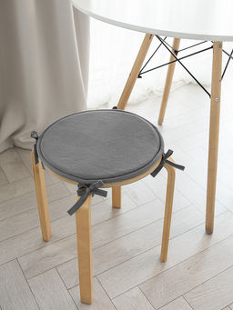 Подушка на стул D35 серый флис