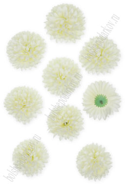Головки цветов "Хризантема" 7 см (10 шт) SF-7874, белый