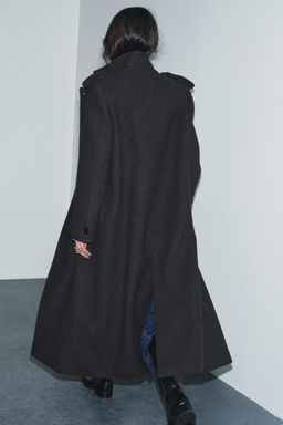 ZW COLLECTION LIMITED EDITION LONG WOOL COAT - Zara фото 5