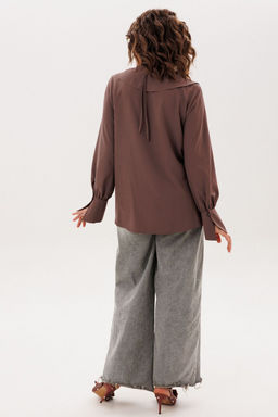 Блуза ANELLI 1679 молочный шоколад  фото 7