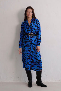 Платье-рубашка с английским воротником принт - Martichelli фото 349