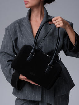 Замшевая сумка Cube DBR 31333 черный велюр