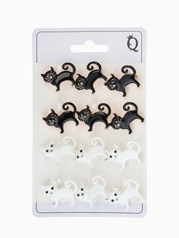 Цена за 12 шт. Брошь «Бродячий кот», МИКС