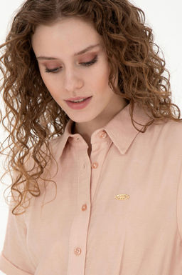 Женское тканое платье цвета лосося - U.s. polo assn фото 9
