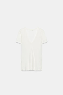 CAMISETA LYOCELL Y SEDA / Blanco roto