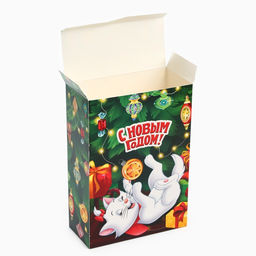 Коробка новогодняя подарочная «С Новым Годом», 16×23×7.5 см, Коты аристократы