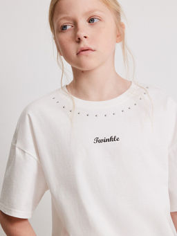 ACOOLA / Футболка детская для девочек Adenium белый  фото 2