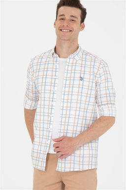 U. S. Polo Assn Мужская рубашка в клетку цвета экрю - U.s. polo assn фото 8