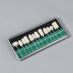 Фрезы войлочные для маникюра в пластиковом органайзере, 12 шт.