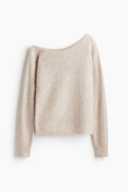 Jersey de un hombro en mezcla de alpaca