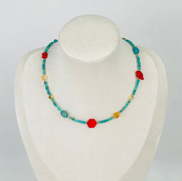 Колье из Бирюзы, Коралла и Цитрина