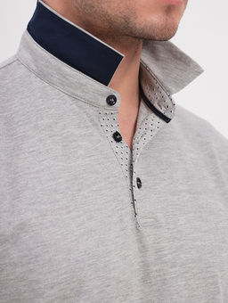 Джемпер мужской с воротником поло короткий рукав GREG G144-PM1246T-UT02 (серый м)  фото 2