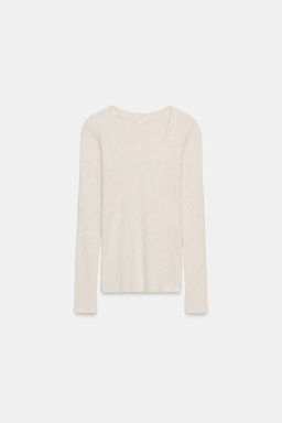 CAMISETA RIB MANGA LARGA / Gris vigor? - Zara фото 3
